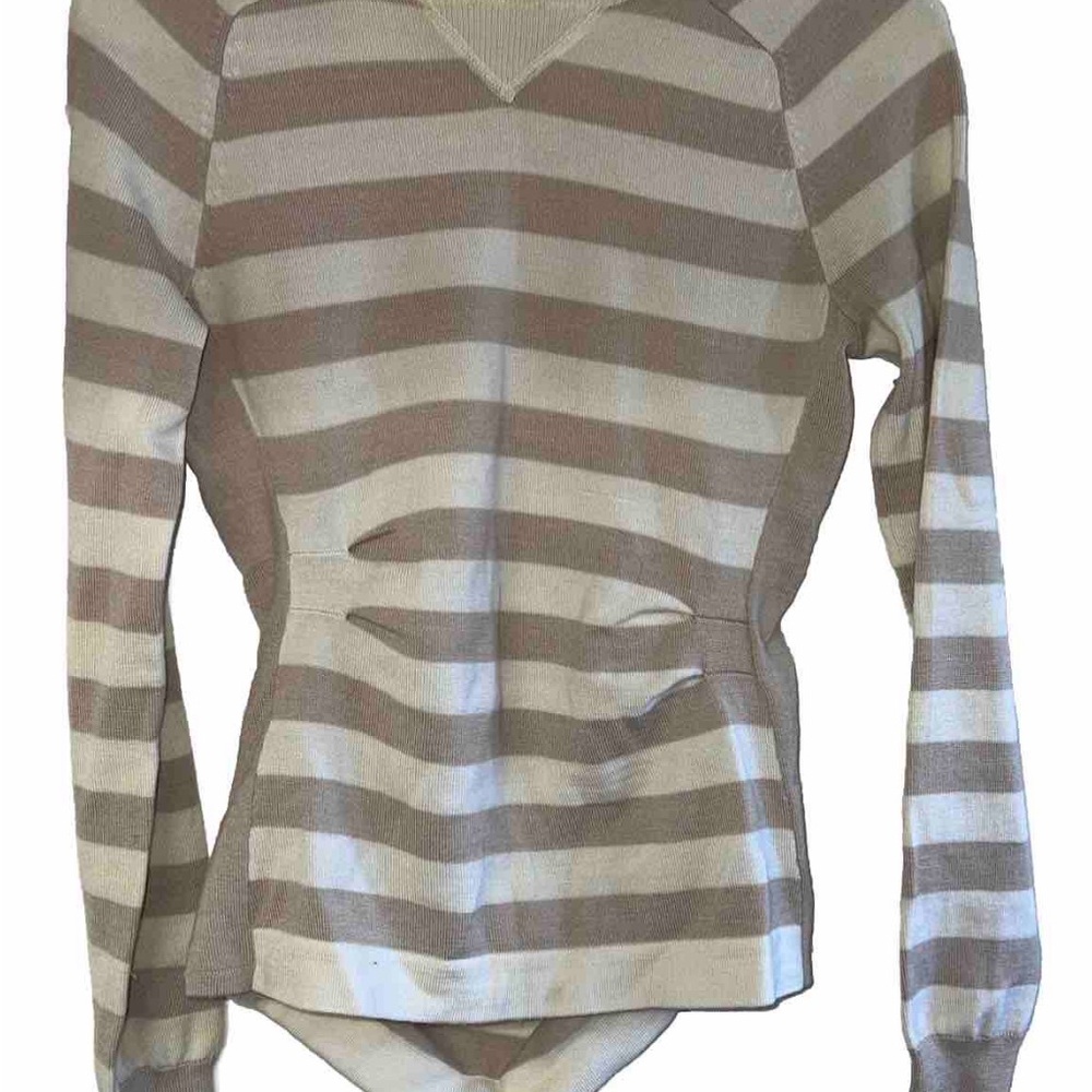Karen Millen Striped Gathered Sweater Size 2